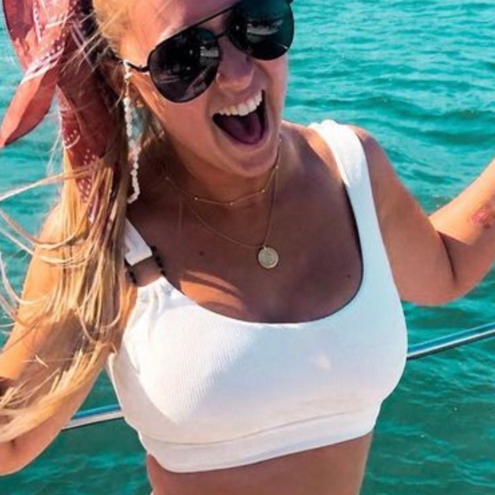 Toluca Swimwear white bikini top